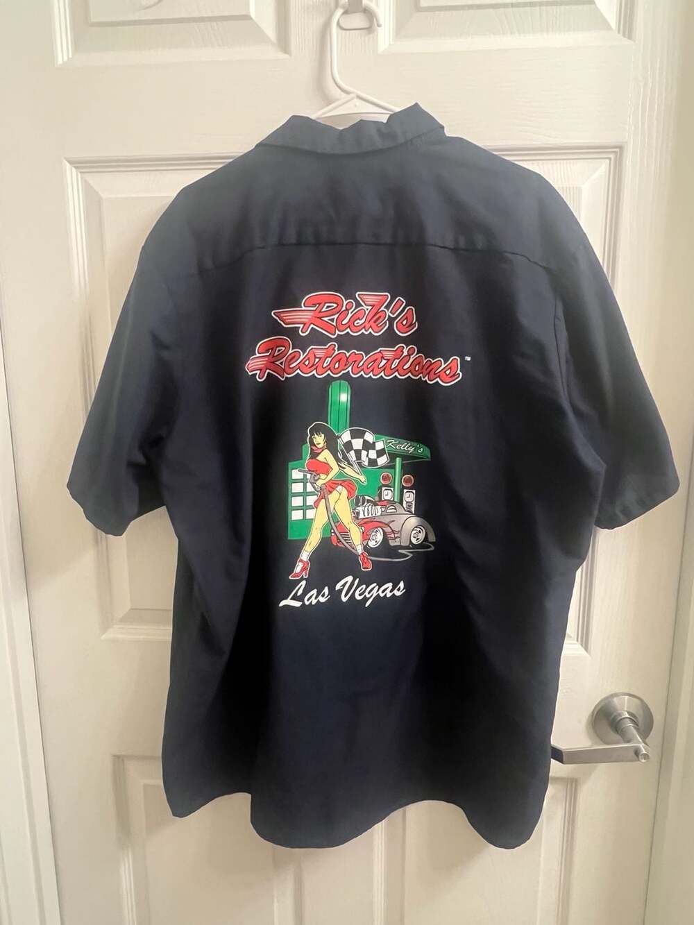Red Kap Rick's Restorations Las Vegas Pinup Hot Rod Short Sleeve Men's XXL